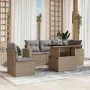 Gartensofa-Set mit 6-teiligen Kissen aus synthetischem Rattan in Beige. von , Gartensets - Ref: Foro24-3267279, Preis: 429,55...