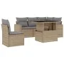 Garden sofa set with 6-piece synthetic rattan beige cushions by , Garden sets - Ref: Foro24-3267279, Price: 428,11 €, Discoun...