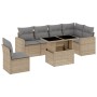 Set of 7-piece garden sofas and beige synthetic rattan cushions by , Garden sets - Ref: Foro24-3267309, Price: 488,15 €, Disc...