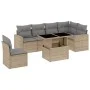 Set of 7-piece garden sofas and beige synthetic rattan cushions by , Garden sets - Ref: Foro24-3267309, Price: 489,11 €, Disc...