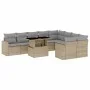 Garden sofa set with beige cushions, 10 pieces, synthetic rattan by , Garden sets - Ref: Foro24-3267499, Price: 651,27 €, Dis...