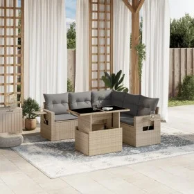 Garden sofa set with 6-piece synthetic rattan beige cushions by , Garden sets - Ref: Foro24-3267899, Price: 431,78 €, Discoun...