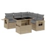 Gartensofa-Set mit 6-teiligen Kissen aus synthetischem Rattan in Beige. von , Gartensets - Ref: Foro24-3267899, Preis: 431,96...
