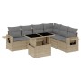 Gartensofagarnitur 7-teilig mit Kissen aus synthetischem Rattan in Beige. von , Gartensets - Ref: Foro24-3267929, Preis: 492,...
