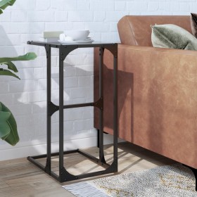 Side table with transparent glass and steel 40x30x61.5 cm by , Side tables - Ref: Foro24-846037, Price: 35,54 €, Discount: %