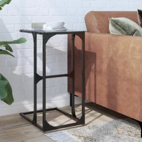 Side table with transparent glass and steel 40x30x61.5 cm by , Side tables - Ref: Foro24-846037, Price: 35,02 €, Discount: %