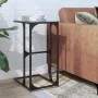 Side table with transparent glass and steel 40x30x61.5 cm by , Side tables - Ref: Foro24-846037, Price: 35,02 €, Discount: %