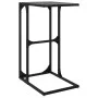 Side table with transparent glass and steel 40x30x61.5 cm by , Side tables - Ref: Foro24-846037, Price: 35,02 €, Discount: %