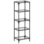 Shelf with transparent glass surface, steel frame, 40x30x123 cm. by , Hangers and shelves - Ref: Foro24-846040, Price: 56,41 ...