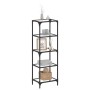 Regal aus transparentem Glas und Stahl mit den Maßen 40x30x123 cm. von , Kleiderbügel und Regale - Ref: Foro24-846040, Preis:...