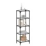Shelf with transparent glass surface, steel frame, 40x30x123 cm. by , Hangers and shelves - Ref: Foro24-846040, Price: 56,41 ...