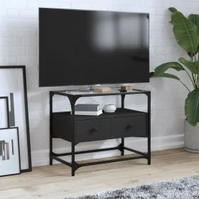 TV stand with black glass and engineered wood board, measuring 60x35x51 cm. by , TV Furniture - Ref: Foro24-846054, Price: 57...
