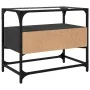 TV stand with black glass and engineered wood board, measuring 60x35x51 cm. by , TV Furniture - Ref: Foro24-846054, Price: 57...