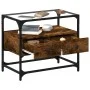 TV stand made of smoked oak wood and glass, measuring 60x35x51 cm. by , TV Furniture - Ref: Foro24-846056, Price: 56,06 €, Di...