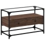 Mueble TV cristal y madera ingeniería marrón roble 80x35x51 cm de , Muebles TV - Ref: Foro24-846063, Precio: 69,21 €, Descuen...