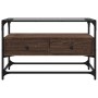 Mueble TV cristal y madera ingeniería marrón roble 80x35x51 cm de , Muebles TV - Ref: Foro24-846063, Precio: 69,21 €, Descuen...