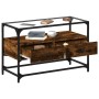 TV-Möbel aus Glas und Holz, Eichen-Ingenieurholz geräuchert, 80x35x51 cm. von , TV-Möbel - Ref: Foro24-846061, Preis: 67,00 €...