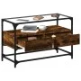TV stand made of smoked oak glass and wood, measuring 80x35x51 cm. by , TV Furniture - Ref: Foro24-846061, Price: 66,11 €, Di...