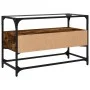 TV stand made of smoked oak glass and wood, measuring 80x35x51 cm. by , TV Furniture - Ref: Foro24-846061, Price: 66,11 €, Di...