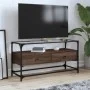 TV stand made of brown oak wood and glass, dimensions 98x35x51 cm. by , TV Furniture - Ref: Foro24-846068, Price: 82,34 €, Di...