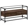 TV stand made of brown oak wood and glass, dimensions 98x35x51 cm. by , TV Furniture - Ref: Foro24-846068, Price: 82,34 €, Di...