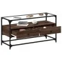 TV stand made of brown oak wood and glass, dimensions 98x35x51 cm. by , TV Furniture - Ref: Foro24-846068, Price: 82,34 €, Di...