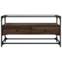 TV-Möbel aus Glas und Holz, braune Eiche, 98x35x51 cm. von , TV-Möbel - Ref: Foro24-846068, Preis: 83,51 €, Rabatt: %