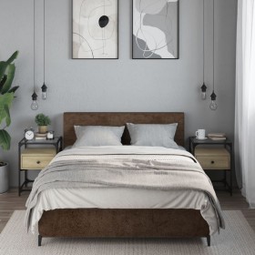 Zwei Nachttische aus Sonoma-Eichenfurnierholz, 40x40x55 cm. von , Nachttische - Ref: Foro24-846077, Preis: 80,99 €, Rabatt: %