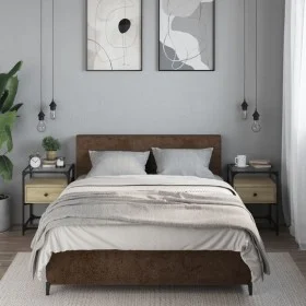 Zwei Nachttische aus Sonoma-Eichenfurnierholz, 40x40x55 cm. von , Nachttische - Ref: Foro24-846077, Preis: 79,92 €, Rabatt: %