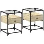 Bedside tables 2 units engineered wood Sonoma oak 40x40x55 cm by , Nightstands - Ref: Foro24-846077, Price: 79,92 €, Discount: %