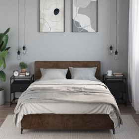Nachttische 2 Stück aus schwarzer Ingenieurholz 40x30x50 cm von , Nachttische - Ref: Foro24-846075, Preis: 87,79 €, Rabatt: %