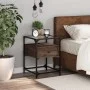 Engineered wood brown oak bedside table 40x40x55 cm by , Nightstands - Ref: Foro24-846082, Price: 58,60 €, Discount: %
