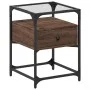 Engineered wood brown oak bedside table 40x40x55 cm by , Nightstands - Ref: Foro24-846082, Price: 58,60 €, Discount: %