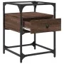 Engineered wood brown oak bedside table 40x40x55 cm by , Nightstands - Ref: Foro24-846082, Price: 58,60 €, Discount: %