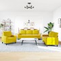 Dreiteiliges Sofaset mit gelben Samtkissen. von , Sofas - Ref: Foro24-3278357, Preis: 671,11 €, Rabatt: %