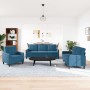 Set of sofas with 3 blue velvet cushions by , Sofas - Ref: Foro24-3278360, Price: 708,58 €, Discount: %