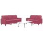 Zweiteiliges Sofaset mit roten Samtkissen. von , Sofas - Ref: Foro24-3278395, Preis: 487,96 €, Rabatt: %