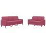 Juego de sofás con cojines 2 piezas terciopelo rojo tinto de , Sofás - Ref: Foro24-3278395, Precio: 479,85 €, Descuento: %