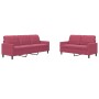 Zweiteiliges Sofaset mit roten Samtkissen. von , Sofas - Ref: Foro24-3278395, Preis: 487,96 €, Rabatt: %