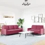 Set of sofas with 2 pieces of red velvet cushions by , Sofas - Ref: Foro24-3278395, Price: 479,85 €, Discount: %