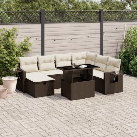 Set of 8-piece garden sofas and brown synthetic rattan cushions by , Garden sets - Ref: Foro24-3275003, Price: 571,64 €, Disc...
