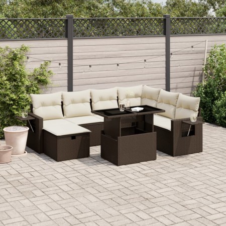 Set aus 8-teiligen Gartensofas und Kissen aus braunem Kunst-Rattan. von , Gartensets - Ref: Foro24-3275003, Preis: 571,64 €, ...