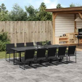 11-piece black textilene garden dining set by , Garden sets - Ref: Foro24-3295121, Price: 595,27 €, Discount: %