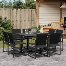 Gartenspeiseset, 9-teilig, in Schwarz mit Textilene-Gewebe. von , Gartensets - Ref: Foro24-3295123, Preis: 340,71 €, Rabatt: %