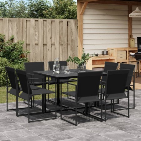 Gartenspeiseset, 9-teilig, in Schwarz mit Textilene-Gewebe. von , Gartensets - Ref: Foro24-3295123, Preis: 340,25 €, Rabatt: %
