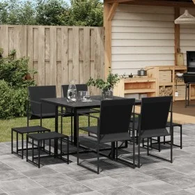 9-piece black textilene garden dining set by , Garden sets - Ref: Foro24-3295128, Price: 321,13 €, Discount: %
