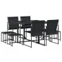 Gartenspeiseset, 9-teilig, in Schwarz mit Textilene-Gewebe. von , Gartensets - Ref: Foro24-3295128, Preis: 321,13 €, Rabatt: %