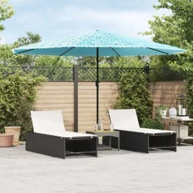 Gartenschirm mit blauem Stahlmast 388x388x248 cm von , Sonnenschirme - Ref: Foro24-4005114, Preis: 141,56 €, Rabatt: %