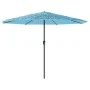 Sombrilla de jardín con palo de acero azul 388x388x248 cm de , Sombrillas - Ref: Foro24-4005114, Precio: 141,56 €, Descuento: %