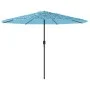 Sombrilla de jardín con palo de acero azul 388x388x248 cm de , Sombrillas - Ref: Foro24-4005114, Precio: 141,56 €, Descuento: %